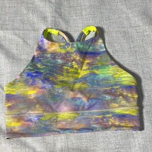 lululemon athletica Multi-Color High Neck Sports Bra (Yellow Accent)